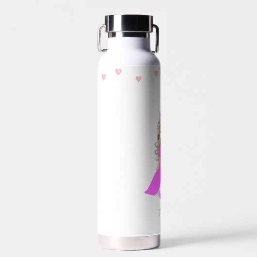 Cute Princess and Stars on White Water Bottle Waterfles (Voorkant)
