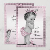 Cute  Princess Baby shower Kaart (Voorkant / Achterkant)