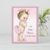 Cute Princess Baby shower Kaart (Staand voorkant)