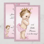 Cute Princess Baby shower Kaart (Voorkant / Achterkant)