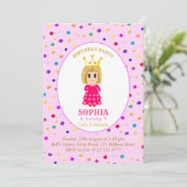 Cute Princess Birthday Party Kaart (Staand voorkant)