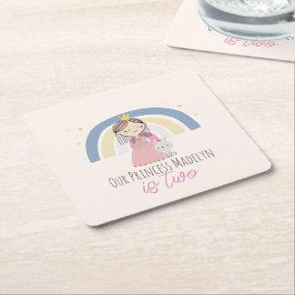 Cute Princess Birthday Party Kartonnen Onderzetters