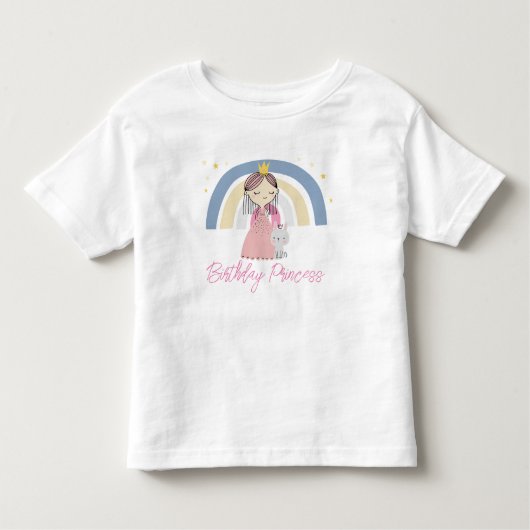 Cute Princess Birthday Party Kinder Shirts (Voorkant)