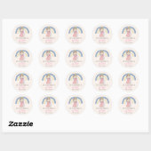 Cute Princess Birthday Party Ronde Sticker (Vel)