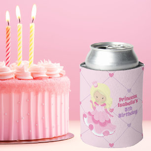 Cute Princess Birthday Party roze gepersonaliseerd Blikjeskoeler