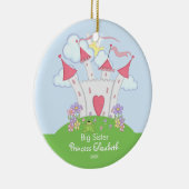 Cute Princess Castle Big Sister Kerstannament Keramisch Ornament (Rechts)