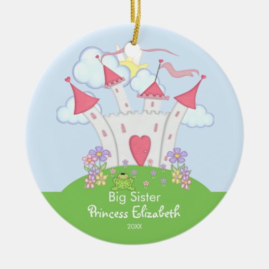 Cute Princess Castle Big Sister Kerstannament Keramisch Ornament (Voorkant)