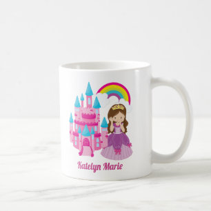 Cute Princess Castle Kinder Pink, gepersonaliseerd Koffiemok