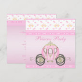 Cute Princess Coach Pink Birthday Party Kaart (Voorkant / Achterkant)