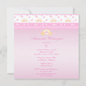 Cute Princess Coach Pink Birthday Party Kaart (Achterkant)