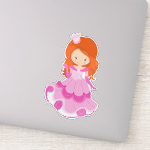 Cute Princess, Crown, Pink Dress, Oranje haar