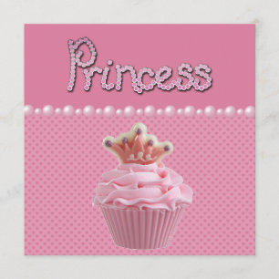 Cute Princess Cupcake Baby shower Kaart