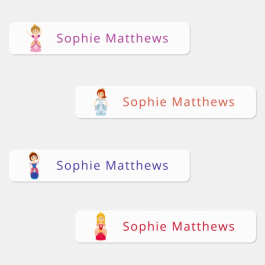 Cute Princess Custom Persoonlijke benaming Clothin Labels (Groep)