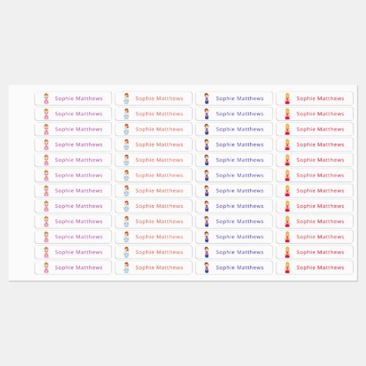 Cute Princess Custom Persoonlijke benaming Clothin Labels (Vel)