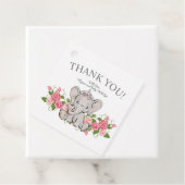 Cute Princess Elephant Baby Girl Shower Bedankjes Labels (In situ)
