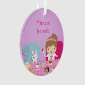 Cute Princess en Bunny Tea Party Girls Room Ornament (voorkant)