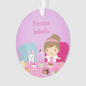 Cute Princess en Bunny Tea Party Girls Room Ornament (voorkant)