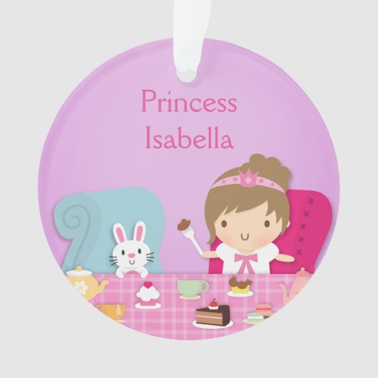 Cute Princess en Bunny Tea Party Girls Room Ornament (voorkant)