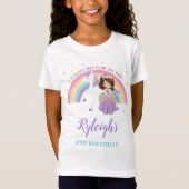Cute Princess en Unicorn Rainbow Birthday Outfit T-shirt (Voorkant)