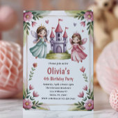 Cute Princess Fee 4e Verjaardagsfeestje Kaart