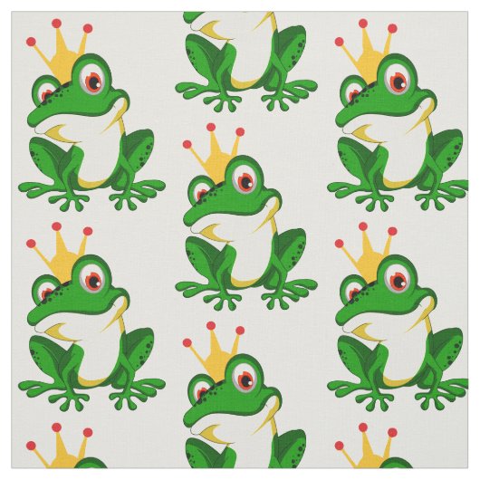 Cute Princess Frog. Kroon. Groen Stof (Swatch)