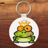 Cute Princess Frog met Golden Crown Sleutelhanger (Voorkant)