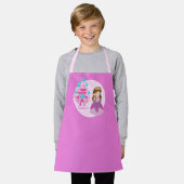 Cute Princess Girl Castle Pink Monogram Kinder Schort (Gedragen)