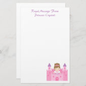 Cute Princess Girl in Pink Castle Briefpapier (Voorkant / Achterkant)