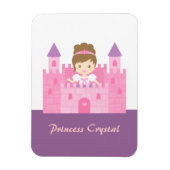 Cute Princess Girl in Pink Castle Fairytale Magneet (Verticaal)