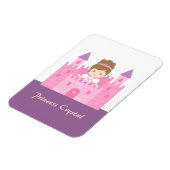Cute Princess Girl in Pink Castle Fairytale Magneet (Linkerzijde)