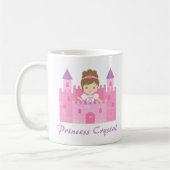 Cute Princess Girl in Pink Castle Koffiemok (Links)