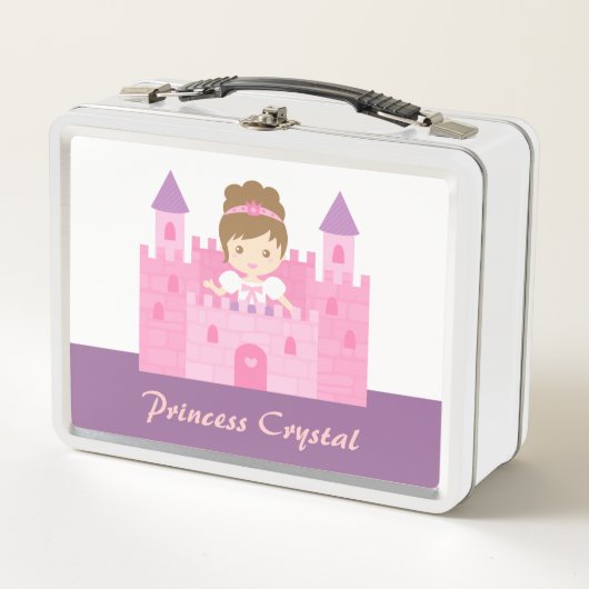 Cute Princess Girl in Pink Castle Personalized (Voorkant)