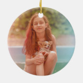 Cute Princess Girl Pink Custom Photo op Terug Keramisch Ornament (Achterkant)