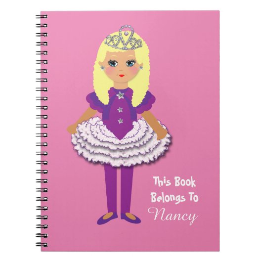 Cute Princess Girl's tekenfilm Notitieboek (Voorkant)