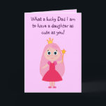 Cute Princess Happy Birthday Dad to Daughter Kaart<br><div class="desc">Deze verjaardagskaart is van een vader tot zijn dochter. Voor overeenkomende objecten typt u "penguincorpornerstore princess" in de zoekbalk Zazzle.</div>