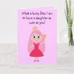 Cute Princess Happy Birthday Dad to Daughter Kaart<br><div class="desc">Deze verjaardagskaart is van een vader tot zijn dochter. Voor overeenkomende objecten typt u "penguincorpornerstore princess" in de zoekbalk Zazzle.</div>