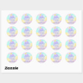 Cute Princess Jellyfish Patel Bubbles Baby shower Ronde Sticker (Vel)