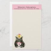 Cute Princess Kat Custom Stationery Briefpapier (Voorkant / Achterkant)