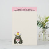 Cute Princess Kat Custom Stationery Briefpapier (Staand voorkant)