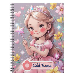 Cute Princess Notitieboek | Bewerkbare Naam