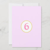 Cute Princess on Light Pink 6th Birthday Party Kaart (Achterkant)