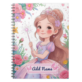 Cute Princess Paarse Jurk Notitieboek – Bewerkbare