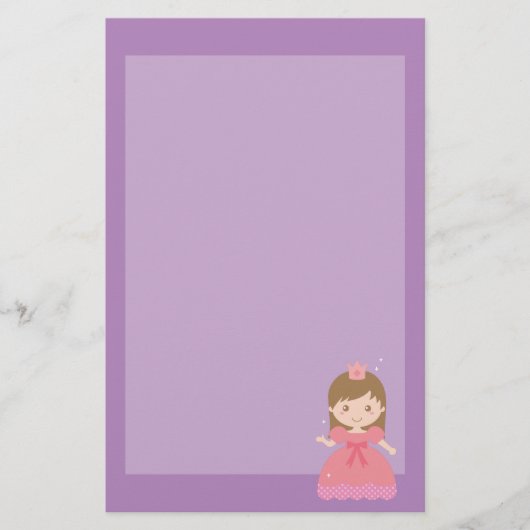 Cute Princess, Roze voor Little Girls Briefpapier (Voorkant)