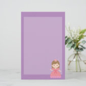 Cute Princess, Roze voor Little Girls Briefpapier (Staand voorkant)