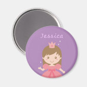 Cute Princess, Roze voor Little Girls Magneet (Voorkant / Achterkant)