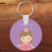 Cute Princess, Roze voor Little Girls Sleutelhanger (Voorkant)