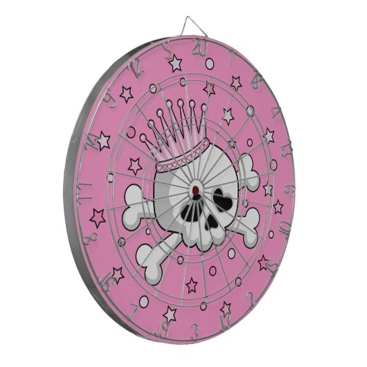 Cute Princess Skull Dartbord (Voorkant Links)
