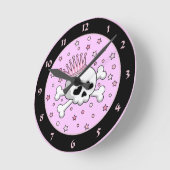 Cute Princess Skull Ronde Klok (Hoek)