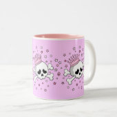 Cute Princess Skull Tweekleurige Koffiemok (Voorkant rechts)