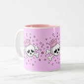 Cute Princess Skull Tweekleurige Koffiemok (Voorkant links)